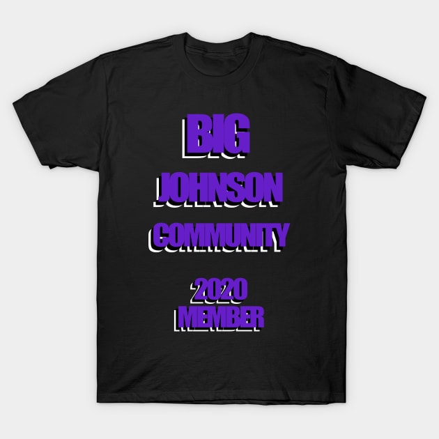 Big Johnson Community - Purple Text T-Shirt by iskybibblle